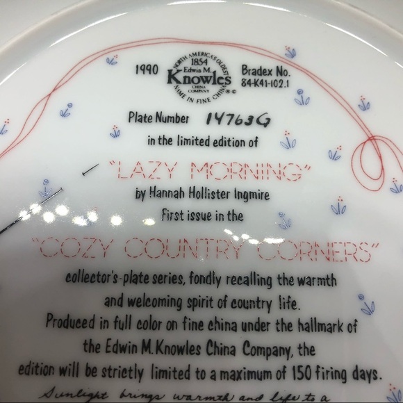 Edwin Knowles Lazy Morning Cat Plate - Picture 6 of 10